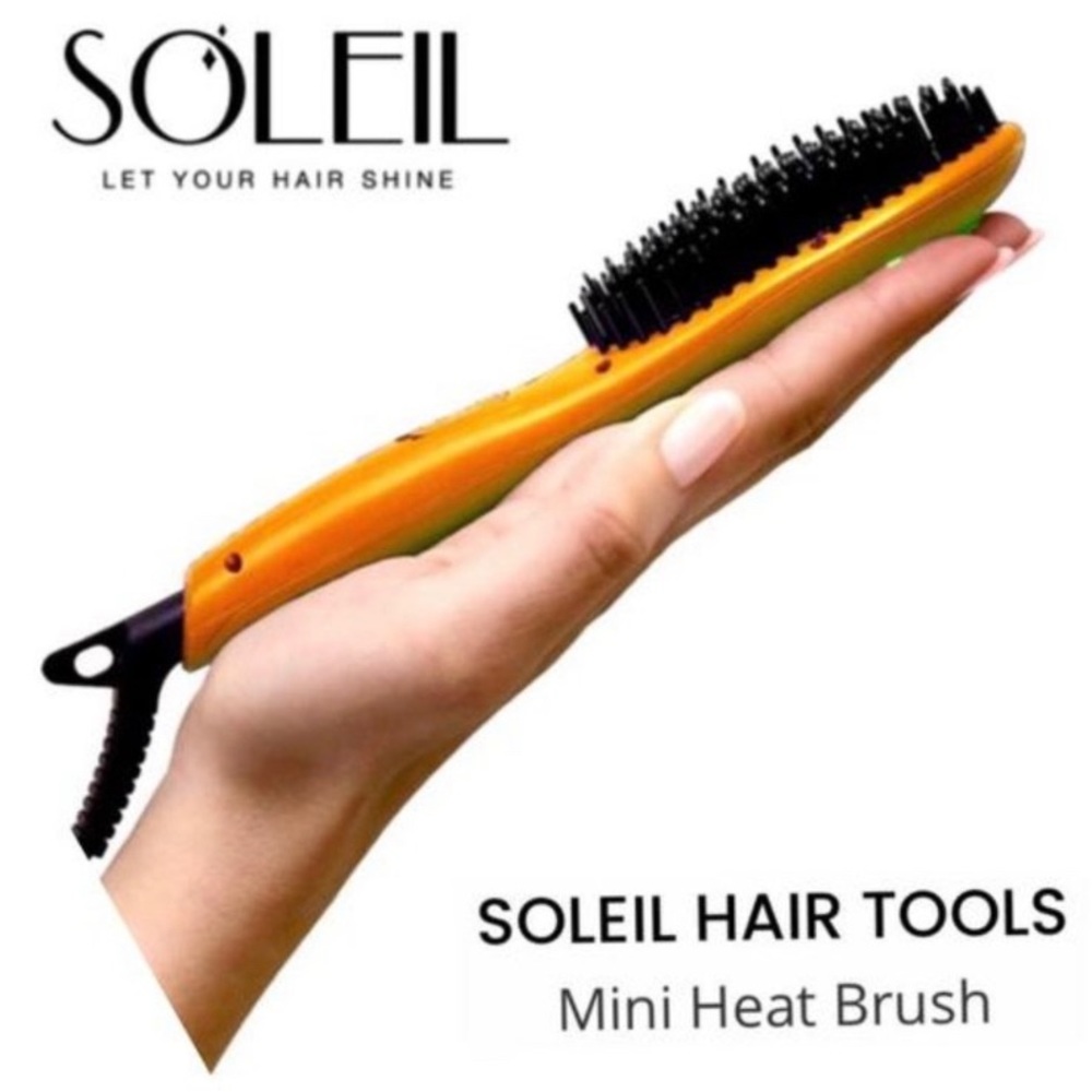 NIB Soleil Mini Heat Brush - travel pouch included